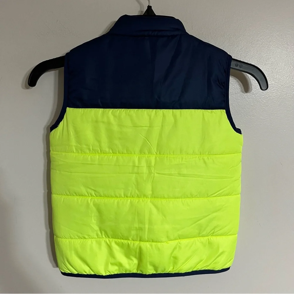 Boys Spyder Neon Yellow & Blue Puffer Vest Size 4T Winter‎ Outdoors Casual